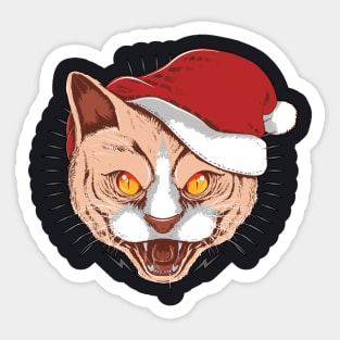 Cat Christmas Hat Sticker